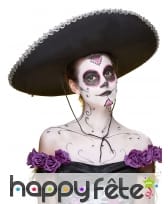 Sombrero noir contour argenté, image 1