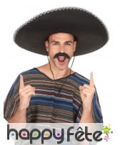 Sombrero noir contour argenté, image 2