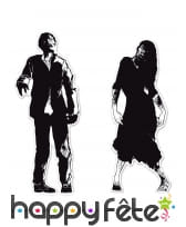 Silouhettes noire et blanche de zombies