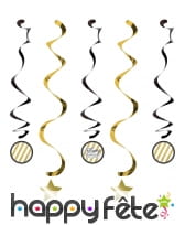 Suspensions Noire et dorée d'anniversaire