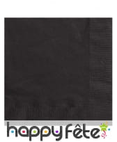 Serviettes noires unies en papier