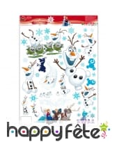 Stickers Olaf électrostatiques, reine des neiges