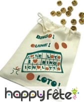 Sac pour jetons de loto en toile