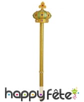 Sceptre royal doré surmonté d'une couronne, image 1