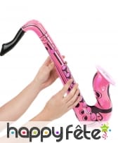 Saxophone rose gonflable, image 1