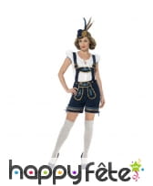 Short salopette bleue de bavaroise