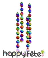 Suspensions spirales multicolores, 60cm