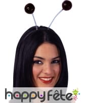 Serre tète antenne boules noires à paillettes