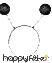 Serre tète antenne boules noires à paillettes, image 1