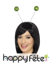 Serre tête antennes boules vertes à paillettes, image 1