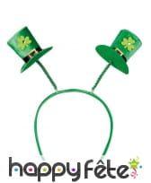 Serre-tête avec chapeaux Saint Patrick sur ressort, image 1