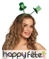 Serre-tête avec chapeaux Saint Patrick sur ressort