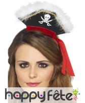 Serre-tête avec mini chapeau pirate