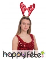 Serre-tête bois de renne rouge brillant adulte