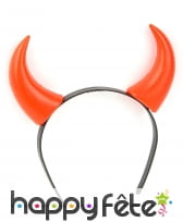 Serre tête cornes de diable rouge en plastique