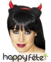 Serre tête cornes diablesse avec froufrous, image 2