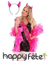 Serre-tête cornes rose de diable