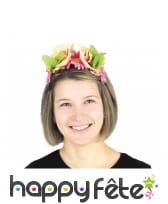 Serre-tête couronne de fleurs colorées pour adulte