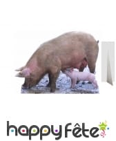 Silhouette truie cochonnet taille réelle