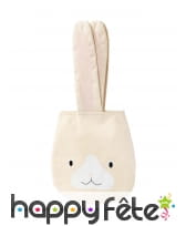 Sac tête de lapin beige en tissus de 34 cm