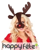 Serre-tête de Renne et son nez rouge pour adulte
