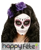 Serre tête Dia de los muertos avec fleurs, image 2