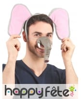 Serre tête éléphant gris rose pour adulte, image 1
