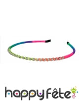 Serre-tête fluo avec strass pour enfant