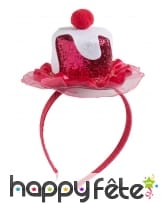 Serre tete haut de forme cup cakes pailettes, image 2