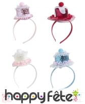 Serre tete haut de forme cup cakes pailettes, image 1