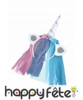 Serre tête licorne avec voilette multicolore femme, image 1