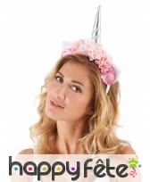 Serre tête licorne et pivoines roses pour femme, image 1