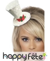 Serre-tête mini haut de forme blanc