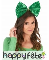 Serre-tête noeud St Patrick avec sequins, image 1