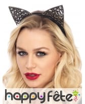 Serre tête oreilles de chat en filigrane