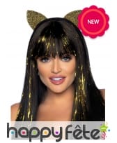 Serre tête oreilles dorées de chat pour adulte