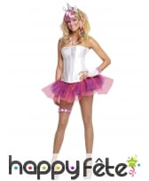 Serre-tête, queue, gants et jarretière de licorne