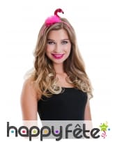 Serre-tête rose avec flamant rose pour adulte