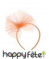 Serre-tête rose avec noeud en tulle, image 2