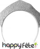 Serre tète tiare paillettes argentées, image 1