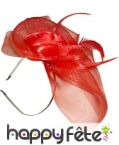 Serre tète voilette rouge à plumes