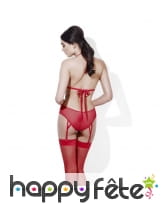 Sous-vêtement body en dentelles rouges, image 1