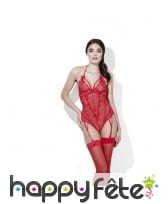 Sous-vêtement body en dentelles rouges