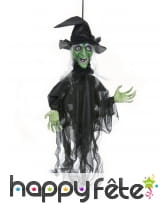 Sorcière verte lumineuse et parlante à suspendre