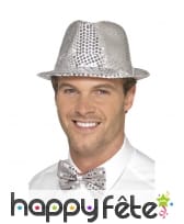 Trilby argenté à sequin, image 1