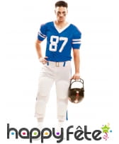 Tenue bleue de footballeur américain pour adulte