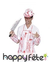 Tablier blanc ensanglanté avec manchettes, image 1