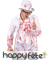 Tablier blanc ensanglanté avec manchettes