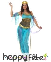 Tenue bleue et dorée de danseuse orientale
