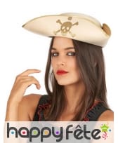 Tricorne beige et doré motif pirate, image 1